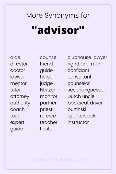 synonym for advisor